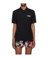 Moschino Black Embroidered Polo In Black