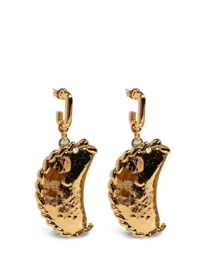 Moschino Empanada-pendant Earrings In Pattern