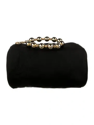 Pre-owned Moschino Enameled Brand Logo Cosmetic Bag In Black