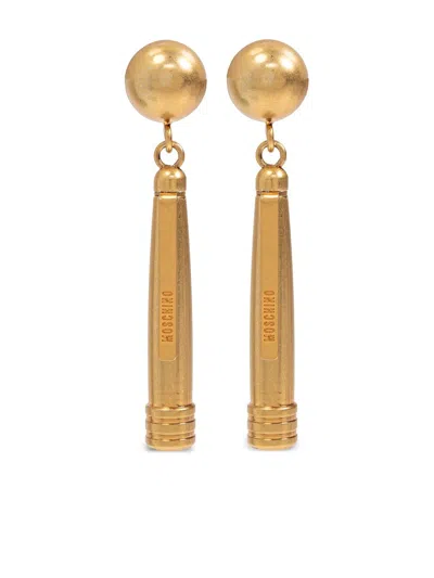 MOSCHINO ENGRAVED CLIP-ON EARRINGS