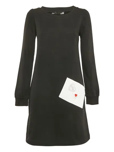 Pre-owned Moschino Envelope-pocket Dress In Black