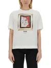 Moschino Couture Enver Satin Blouse Still Life With Heart In White