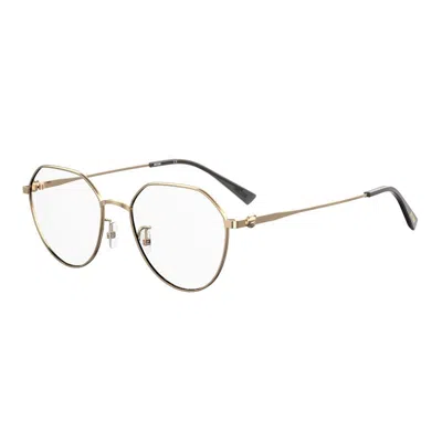 Moschino Eyeglasses Geometric Full Rim, Gold Frame And Clear Demo Lenses Lens Mos564/f0j5g00 In Silver