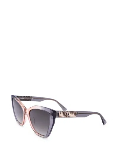 Moschino Eyewear 55mm Grey-ochre Sunglasses In Gray