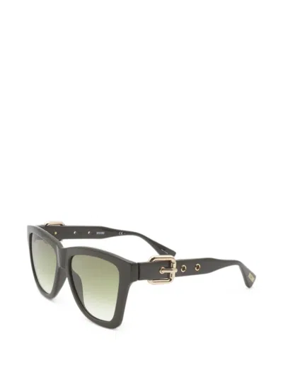 Moschino Eyewear Buckle-detail Square-frame Sunglasses In Green
