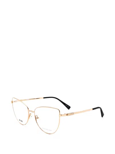 Moschino Eyewear Cat-eye Frame Glasses In Gold