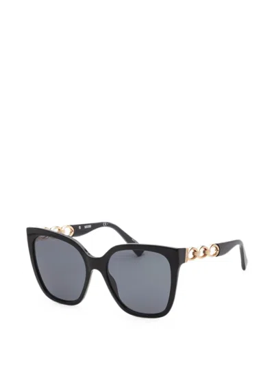 Moschino Eyewear Chain-link Cat-eye Sunglasses In Black