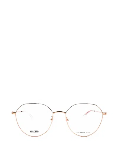 Moschino Eyewear Geometric-frame Glasses In Gold