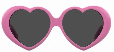 Moschino Eyewear Heart Frame Sunglasses In Pink