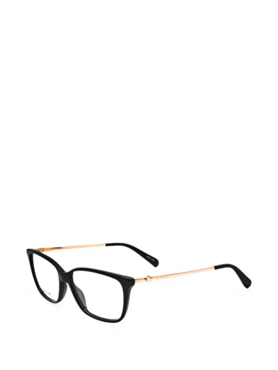 Moschino Eyewear Heart-motif Cat-eye Frame Glasses In Black