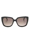 Moschino Eyewear Logo-lettering Cat-eye Frame Sunglasses In Black