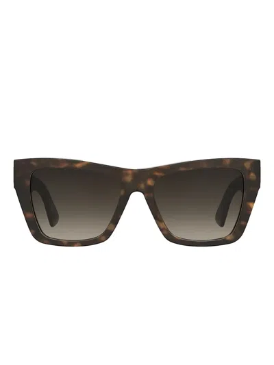Moschino Eyewear Logo-lettering Sunglases In ブラウン