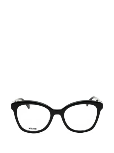 Moschino Eyewear Logo-lettering Glasses In Black