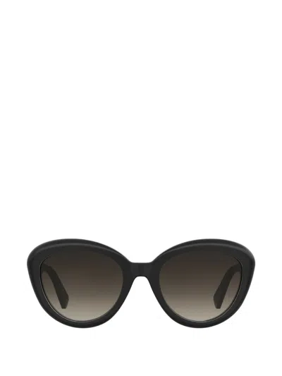 Moschino Eyewear Logo-plaque Cat-eye Sunglasses In Black