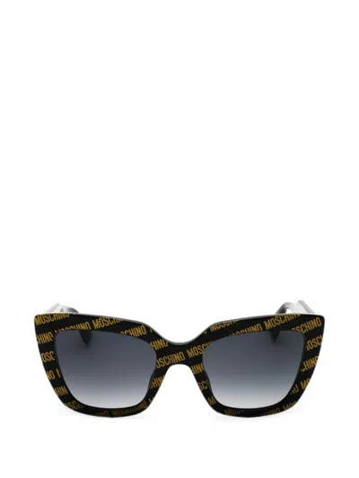 Moschino Eyewear Logo-print Sunglasses In 블랙