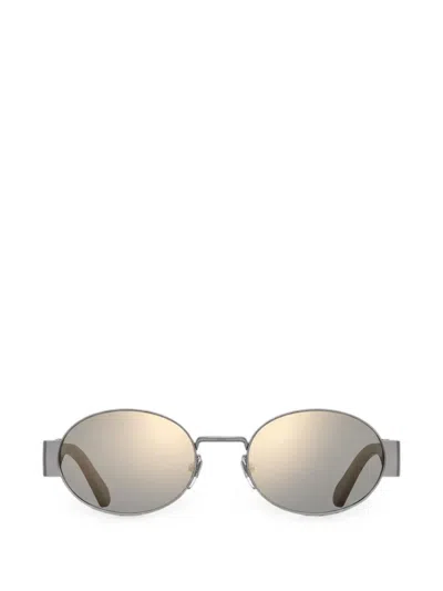 Moschino Eyewear Oval-frame Sunglasses In Silver