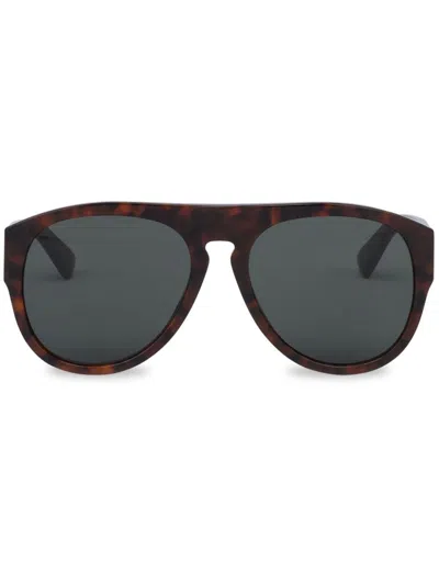 Moschino Eyewear Pilot-frame Sunglasses In 褐色