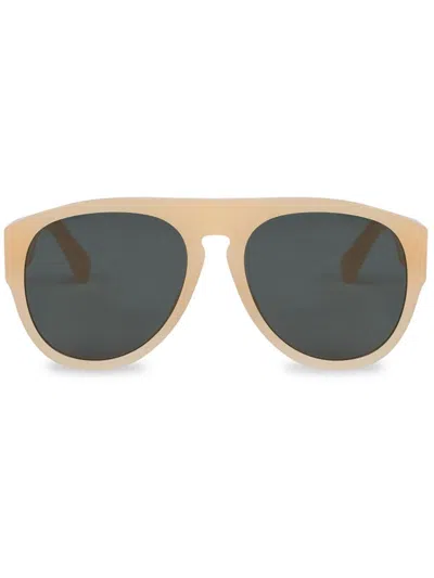 Moschino Eyewear Pilot-frame Sunglasses In Neutrals
