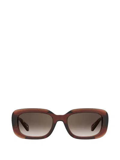 Moschino Eyewear 长方形镜框太阳眼镜 In Brown