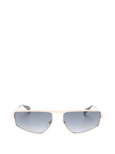 Moschino Eyewear Rectangle-frame Sunglasses In Gold