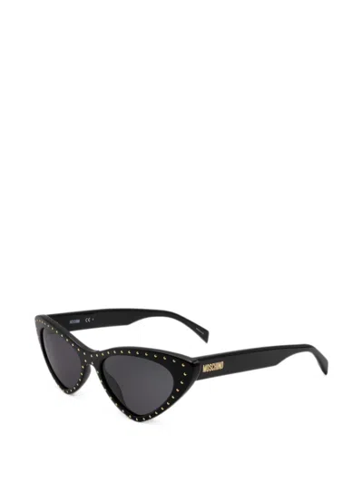 Moschino Eyewear Studded Cat-eye Sunglasses In Black