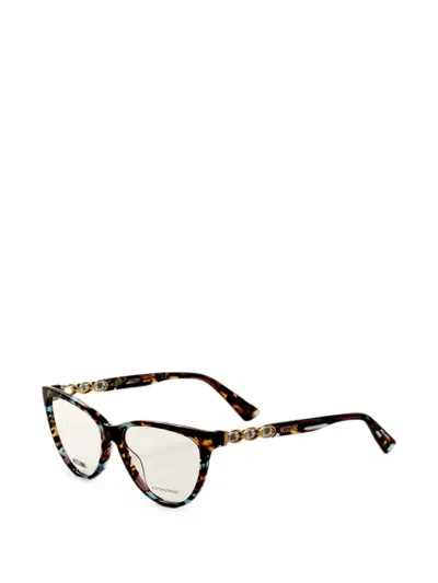 Moschino Eyewear Tortoiseshell-effect Cat-eye Glasses In Brown