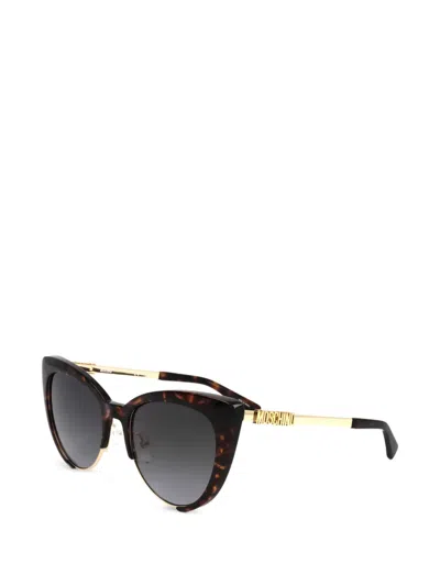 Moschino Eyewear Tortoiseshell-effect Cat-eye Sunglasses In Brown