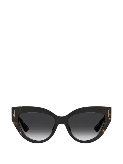 Moschino Eyewear Tortoiseshell-effect Cat-eye Sunglasses In Black