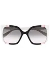 Moschino Eyewear Two-tone Square-frame Sunglasses In Black