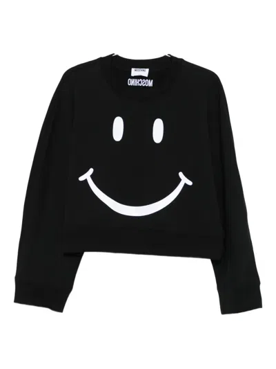 Moschino Face-print Sweatshirt In Black