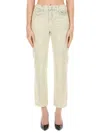 Moschino Faded Wash Cropped Jeans In Neutrals