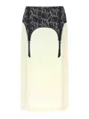 Moschino Illusion Lace Print Midi Skirt