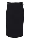 Moschino Skirt With Knee-length And Belt Loops In Negro