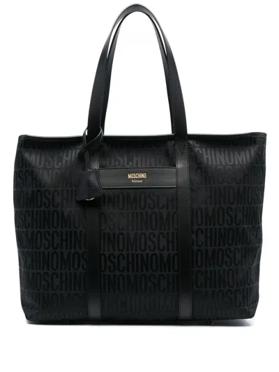 Moschino Fantasia Logo-print Tote Bag In Black