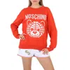 MOSCHINO MOSCHINO FANTASY PRINT RED TEDDY LOGO INTARSIA-KNIT COTTON SWEATER