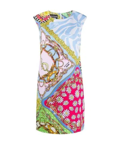 Moschino Fantasy Printed Straight Tube Dress In Multicolor