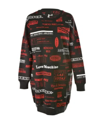 Moschino Fashion Alphabet Pattern Printed Dress In Black