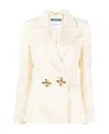 Moschino Faucet Handle Double-breasted Blazer In White
