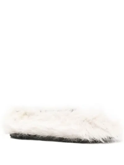 Moschino Faux-fur Ballet Flats In White