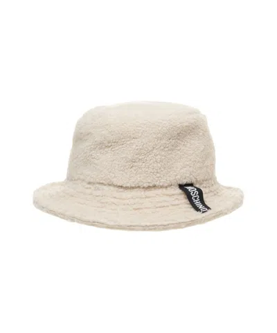 Moschino Faux Fur Bucket Hat In Neutral
