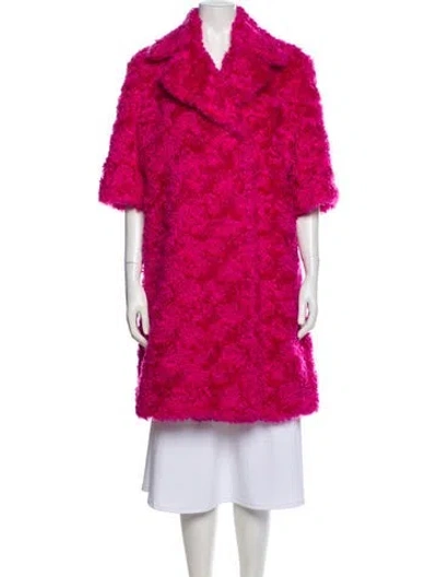 Pre-owned Moschino Faux Fur Faux Fur Coat In Pink