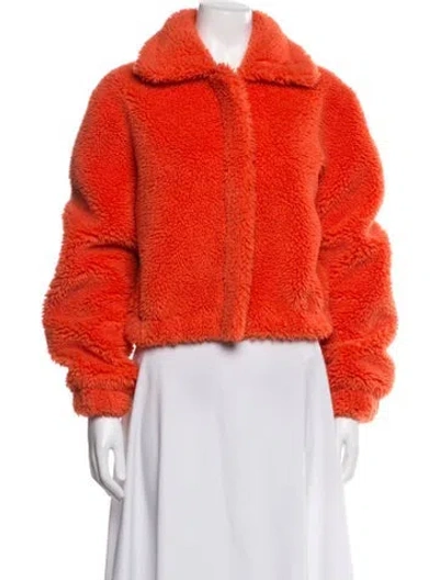 Pre-owned Moschino Faux Fur Jacket In Orange