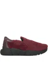 Moschino Faux-fur Slip-on Sneakers In Red