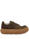 Moschino Faux-fur Sneakers In Brown