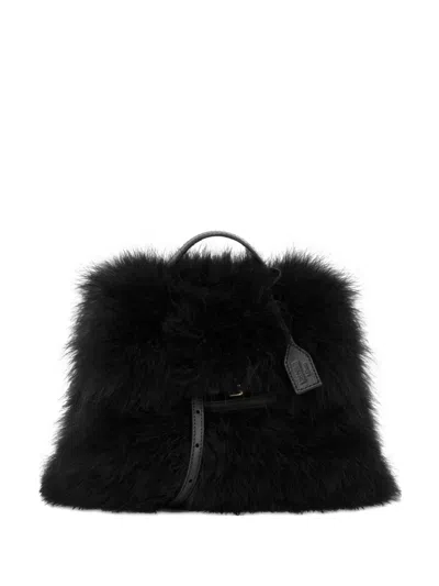 Moschino Faux-fur Tote Bag In Black