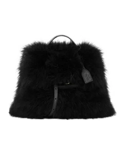 Moschino Faux-fur Tote Bag In Black