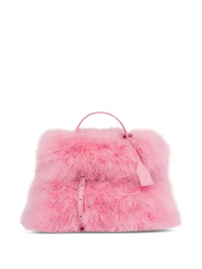 Moschino Faux-fur Tote Bag In Pink