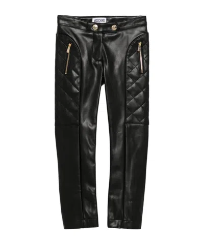 Moschino Faux-leather Trousers In Black