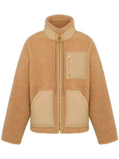 Moschino Faux-shearling Jacket In Neutrals