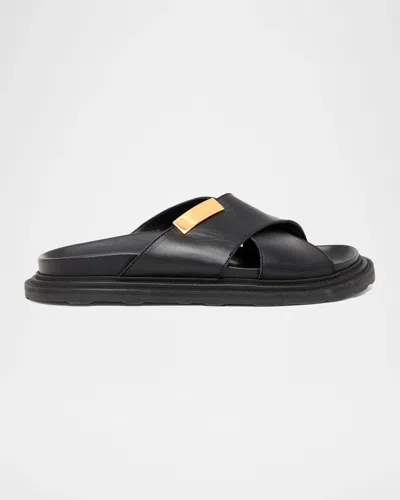 Moschino Faux-leather Mule Sandals In Black